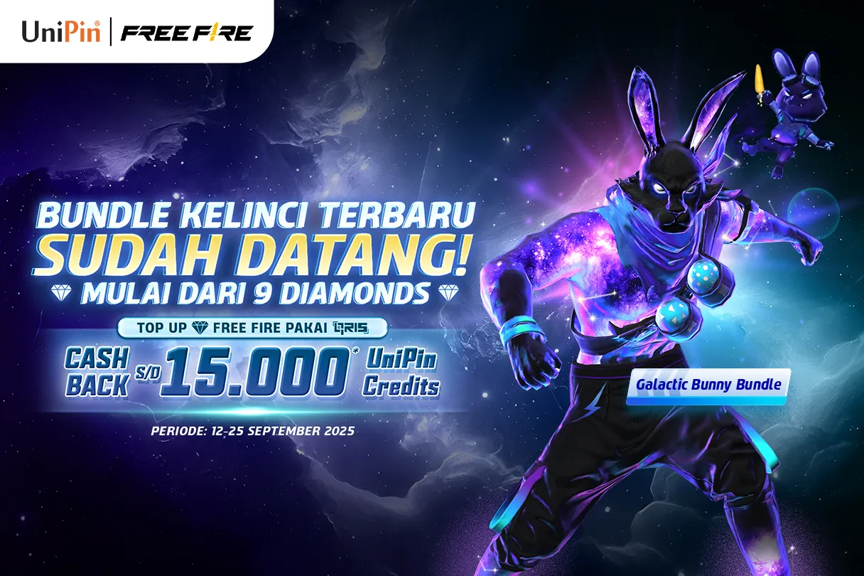 Cashback 15K Top Up Diamonds Free Fire di UniPin