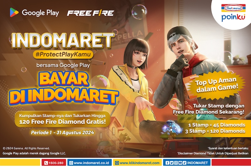 Booyah Tanpa Nonstop! Indomaret dan Google Play Siap #ProtectPlayKamu Saat Main Free Fire!