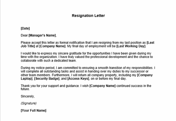 Contoh Surat Resign Bahasa Inggris - DOKU.Promo