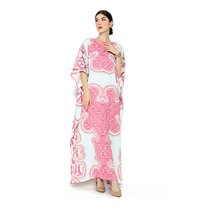 Pink Short Sleeve Batik Kaftan
