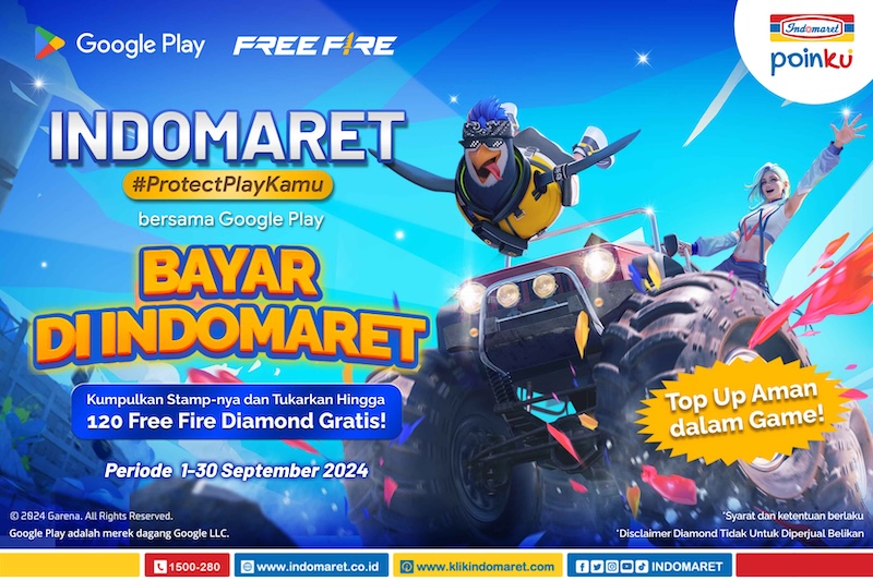 Indomaret dan Google Play Akan Kasih Gratis Hingga 120 Diamond Free Fire Tanpa Undi! Klaim Diamond-nya Sekarang!