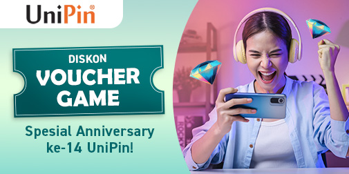 Spesial Anniv ke-14 UniPin, Voucher Game Diskon 15RB! 